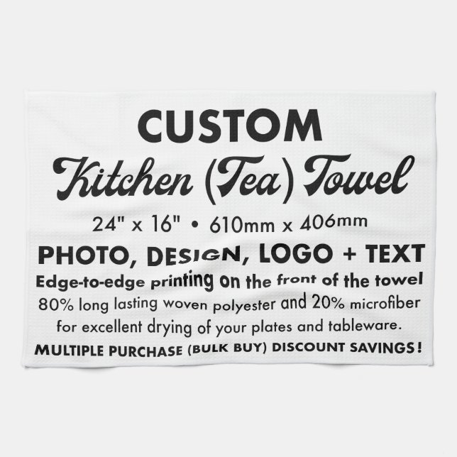 Custom Personalized Tea, Kitchen Towel (Horizontal)