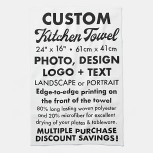 Custom Personalized Tea / Kitchen Towel 16" x 24"