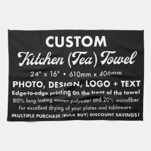 Custom Personalized Tea, Kitchen Towel (Landscape)