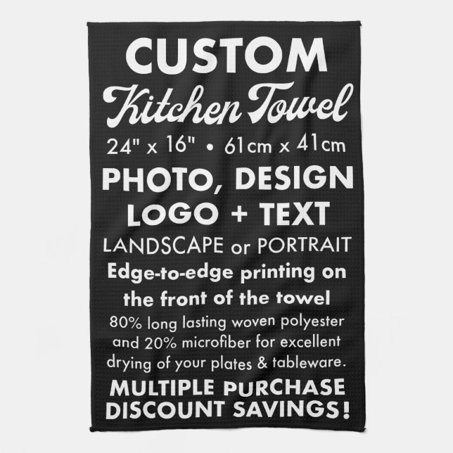 Custom Personalized Tea / Kitchen Towel (Portrait) (Vertical)