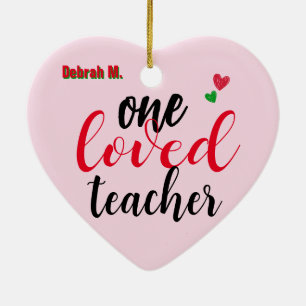 Custom Personalized Teacher Photo Christmas Ceramic Ornament