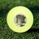 Custom Personalized Tennis Player Photo Pet Dog Tennis Balls<br><div class="desc">Fun novelty gift for your favourite tennis ace. Single or doubles players will love this photo tennis ball. Perfect for out on the court or as a display in your office. Add your favourite photo of your family, pet, business or person. Personalized with your name or pet dog's name. Great...</div>