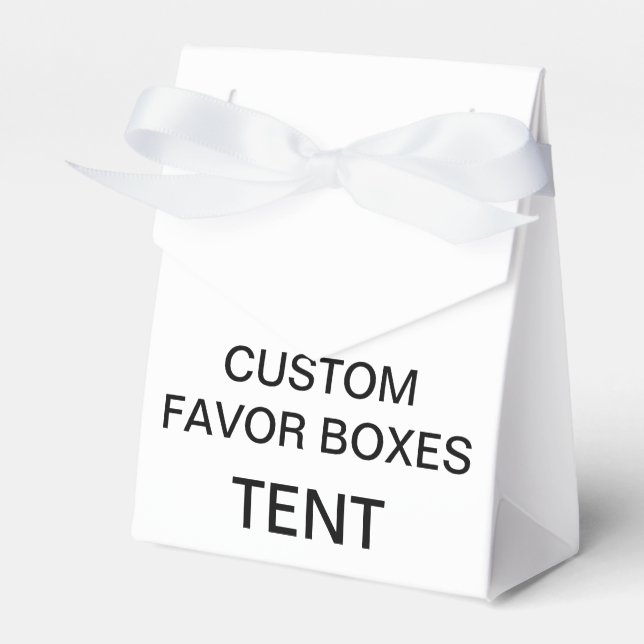 Custom Personalized Tent Favour Boxes Blank (White (Front Side)