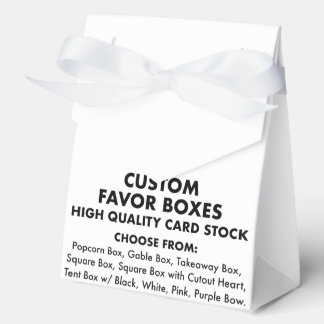 Custom Personalized Tent Favour Boxes, White Ribbo Favor Box