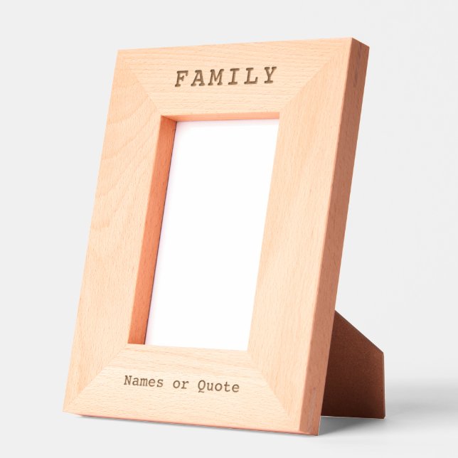 Custom Personalized Text Engraved Vertical Picture Etched Frames (Left)