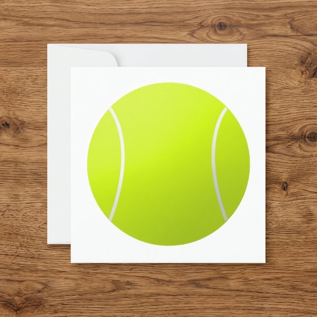 Custom Personalized Text Tennis Ball Square Party Invitation (Customizable tennis party invitations on wood desk. Great for tennis themed events.)