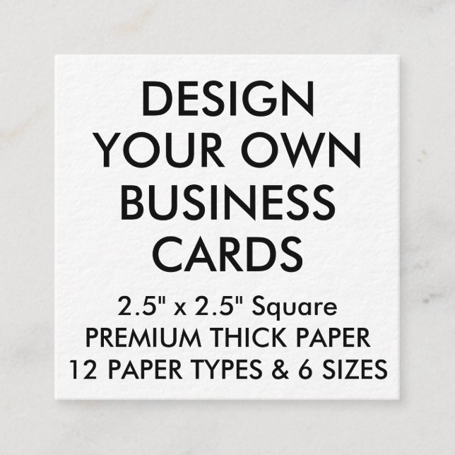 Custom Personalized THICK Square Business Cards (Front)
