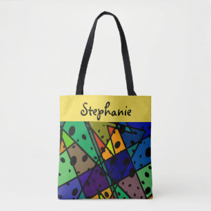 custom personalized tote abstract art design bag