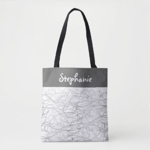 custom personalized tote abstract scribble design bag