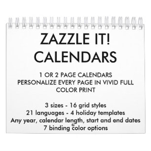 Custom Personalized Two-Page 5.5" x 7" Calendar