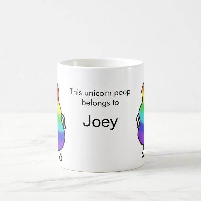 Custom Personalized Unicorn Poop Funny Mug Cute (Center)