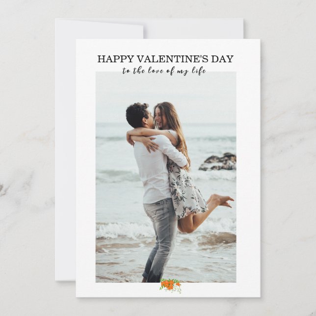 Custom Personalized Valentine's Day Photo Card (Front)