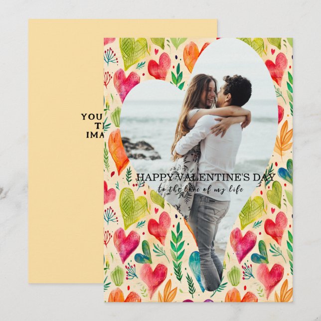 Custom Personalized Valentines Photo Card (Front/Back)
