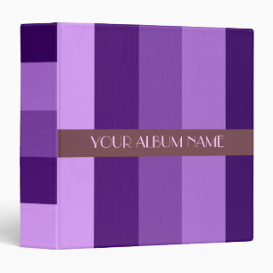 Custom Personalized Violet Purple Stripes Binder