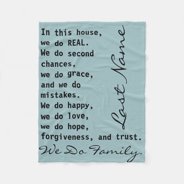 Custom Personalized We Do Family Quote Fleece Blanket (Front)