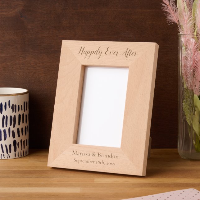 Custom Personalized Wedding Happily Ever After Etched Frames (Left)