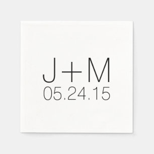 Custom personalized wedding initials date monogram napkin