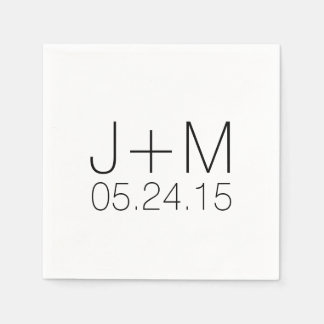 Custom personalized wedding initials date monogram napkin