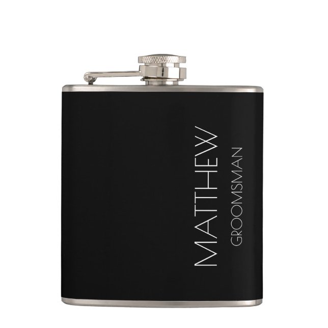 Custom / Personalized Wedding Party Gift Hip Flask (Front)