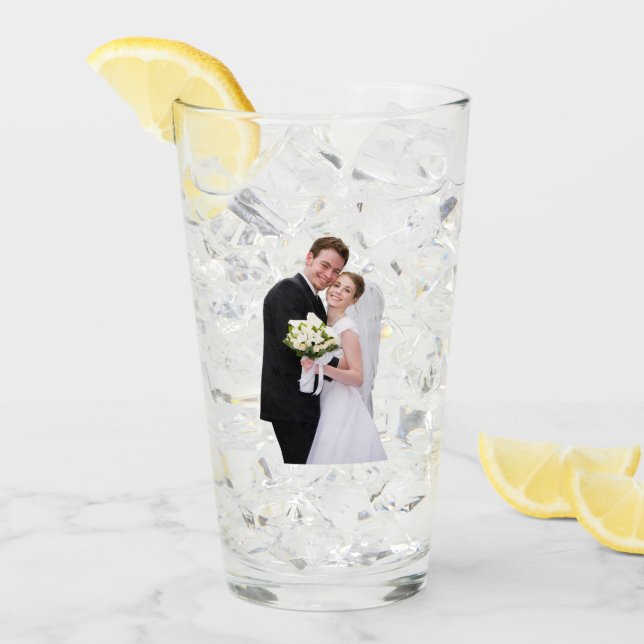 Custom Personalized Wedding Photo 2-Sided  Glass (Front Ice)