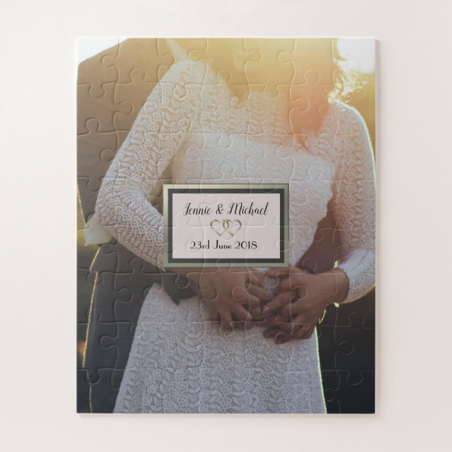 Custom Personalized Wedding Photo Jigsaw Puzzle (Vertical)