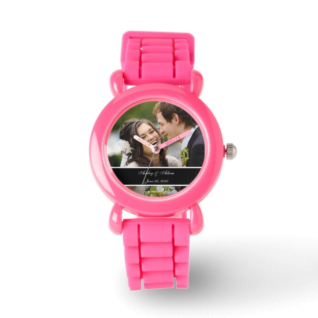 Custom Personalized Wedding Photo Keepsake Watch (Front)