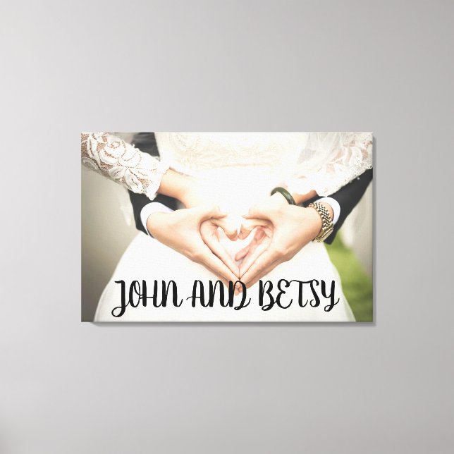 CUSTOM PERSONALIZED WEDDING PHOTO STRETCHED CANVAS PRINT (Front)