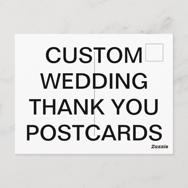Custom Personalized Wedding Thank You Postcard (Back)