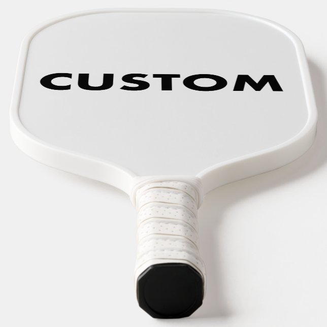 Custom Personalized WHITE Handle Trim Carbon Fibre Pickleball Paddle (Laydown)