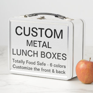 Custom Personalized WHITE Metal Lunch Box Template