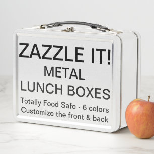 Custom Personalized WHITE Metal Lunch Box Template