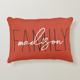 Custom Personalized with Your Family Name Throw Accent Pillow