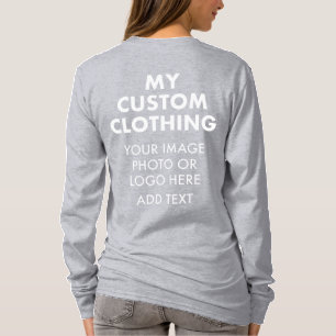 Custom Personalized WOMEN'S ASH GREY LONG SLEEVE T-Shirt