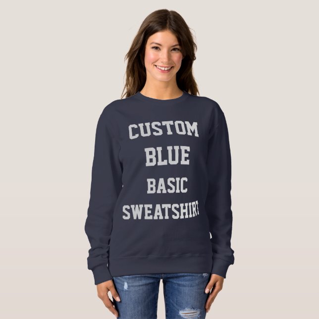 Custom Personalized Women's BASIC NAVY SWEATSHIRT (Front Full)