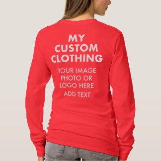 Custom Personalized WOMEN'S RED LONG SLEEVE T-Shirt