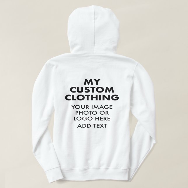 Custom Personalized WOMEN'S WHITE HOODIE (Design Back)