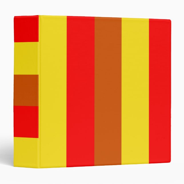 Custom Personalized Yellow Red Orange Stripes 2 Binder (Front/Spine)