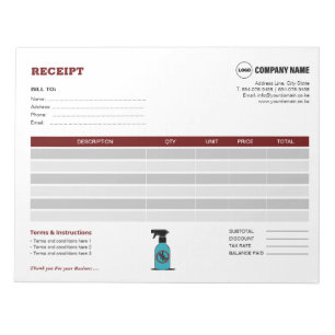 Custom Pest Control Receipt Template Notepad