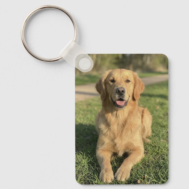 Custom Pet 2 Photo Dog Lover Keepsake  Keychain (Front)