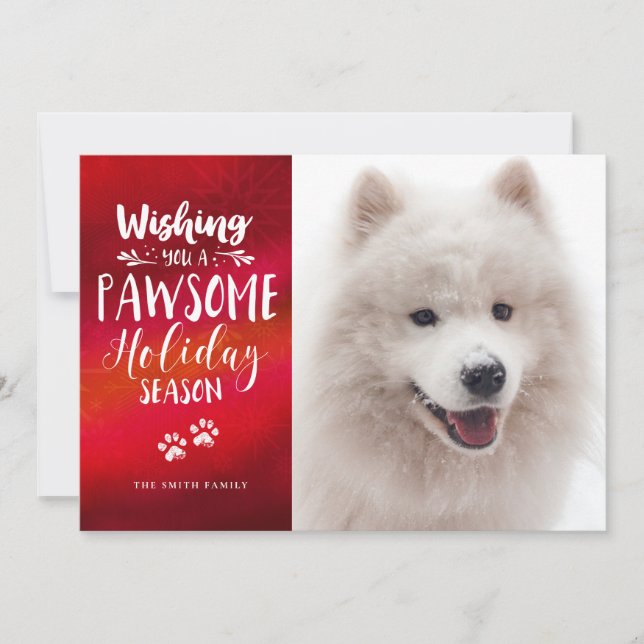 Custom Pet 2 Photo | Pawsome Typography Holiday (Front)