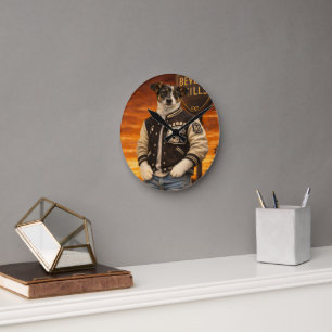 Custom Pet Art Acrylic Wall Clock – 10.75" Modern