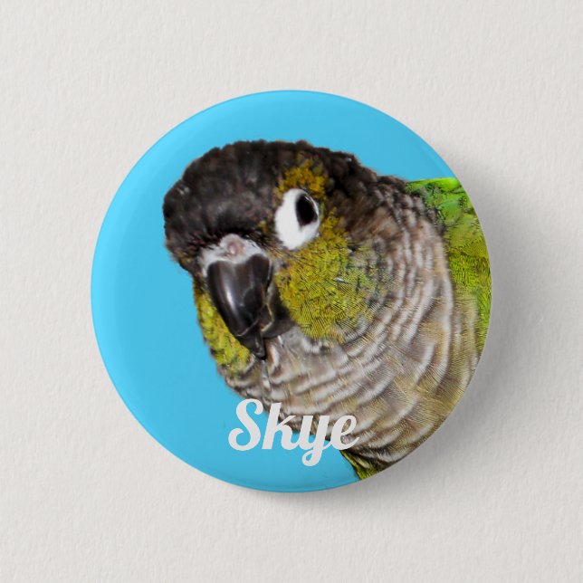 Custom Pet Bird Photo Name 2 Inch Round Button (Front)