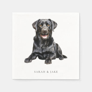 Custom Pet Black Lab II Wedding Napkins