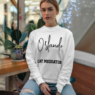 Custom Pet Caregiver Script City Name Cat Lover Sweatshirt