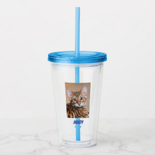 Custom Pet Cat Dog Photo Personalized Gift Acrylic Tumbler