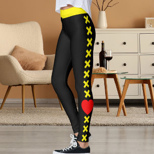 Custom Pet Cat Mom Quote Yellow Pattern Love Black Leggings