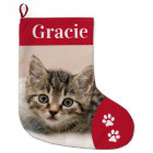Custom Pet Cat Photo Holiday Red Personalized