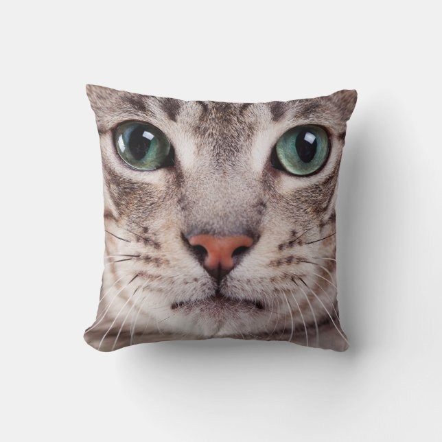 Custom Pet Cat Photo Personalized  Throw Pillow (Front)