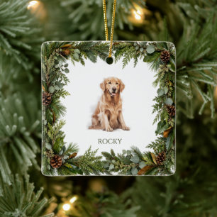 Custom Pet Christmas II Ceramic Ornament