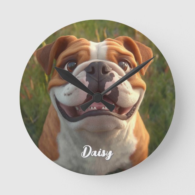 custom pet decor round clock (Front)